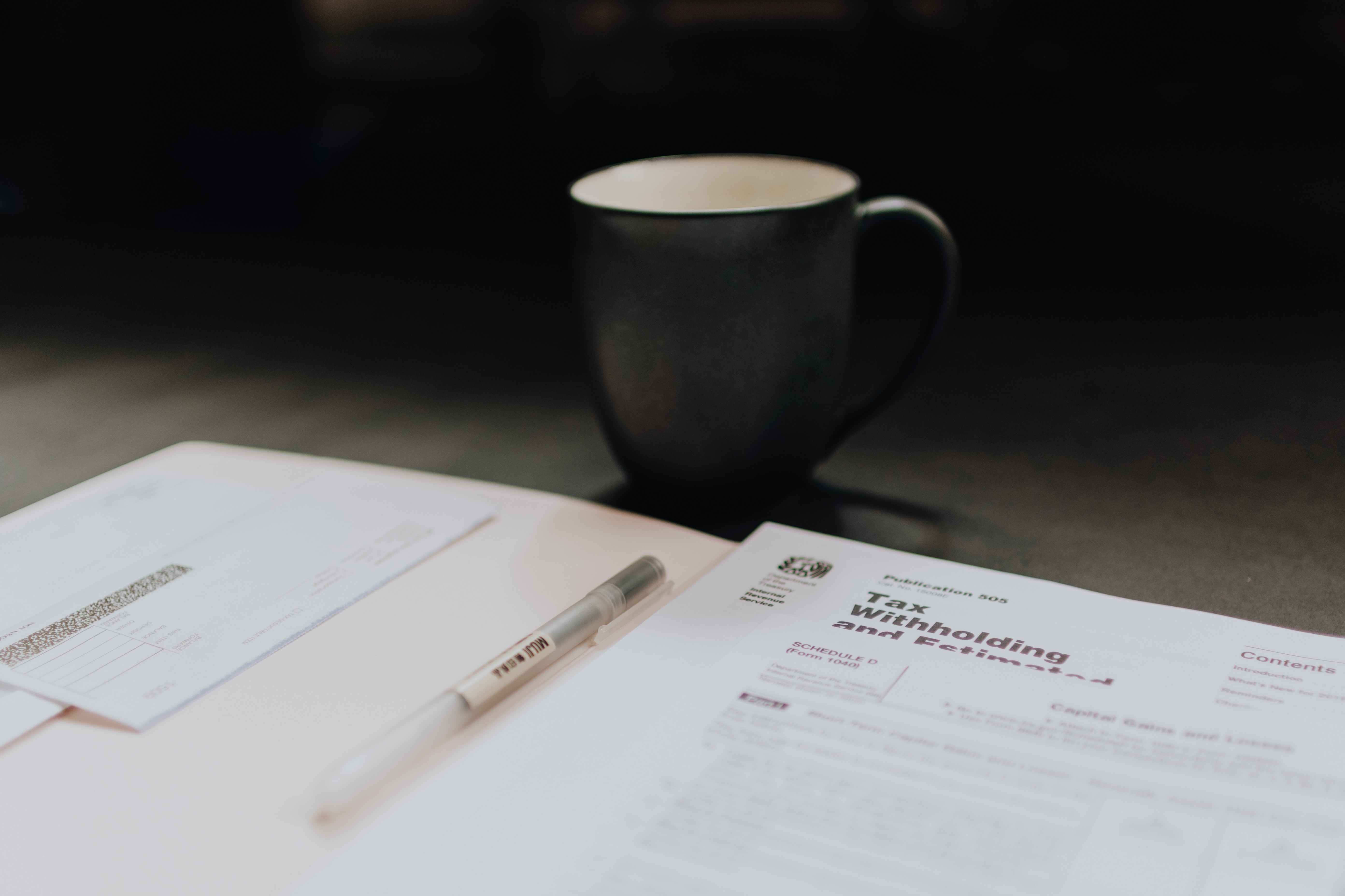 tax documents on a table