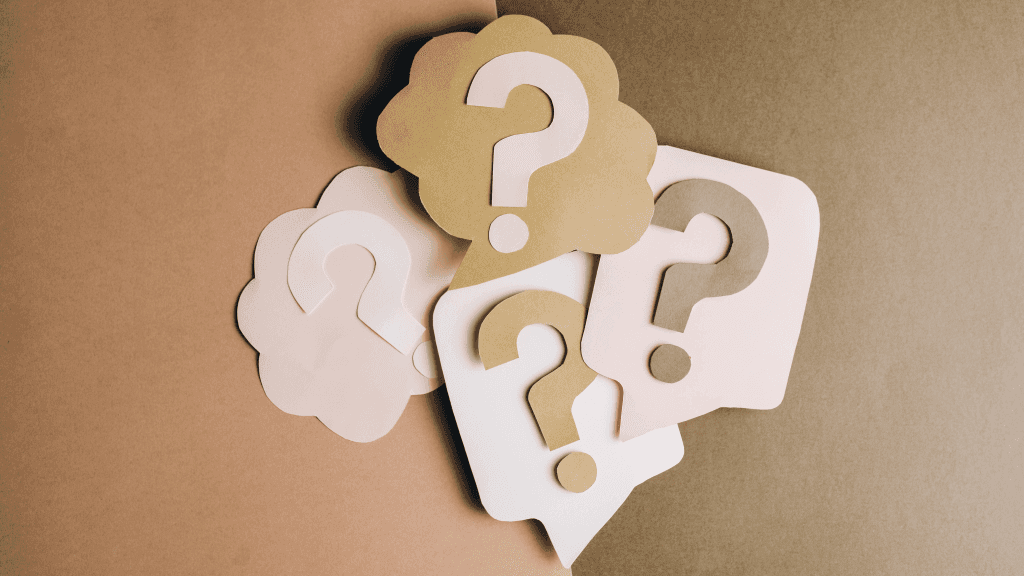 question marks FAQ page