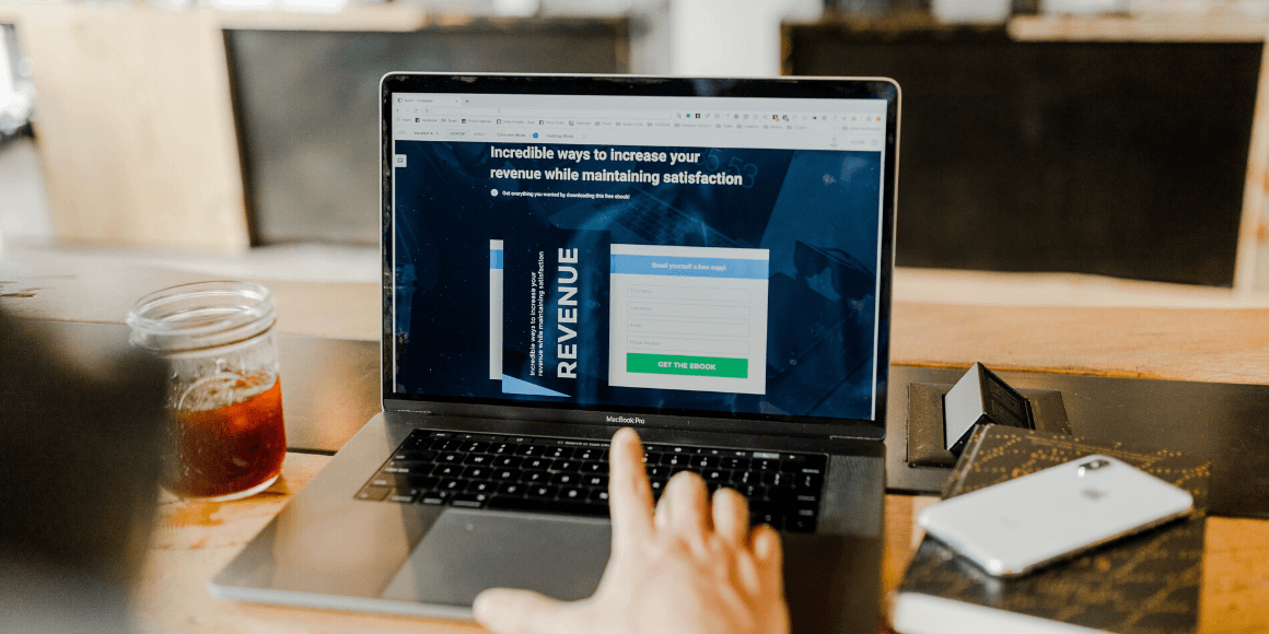 web form showing on laptop computer