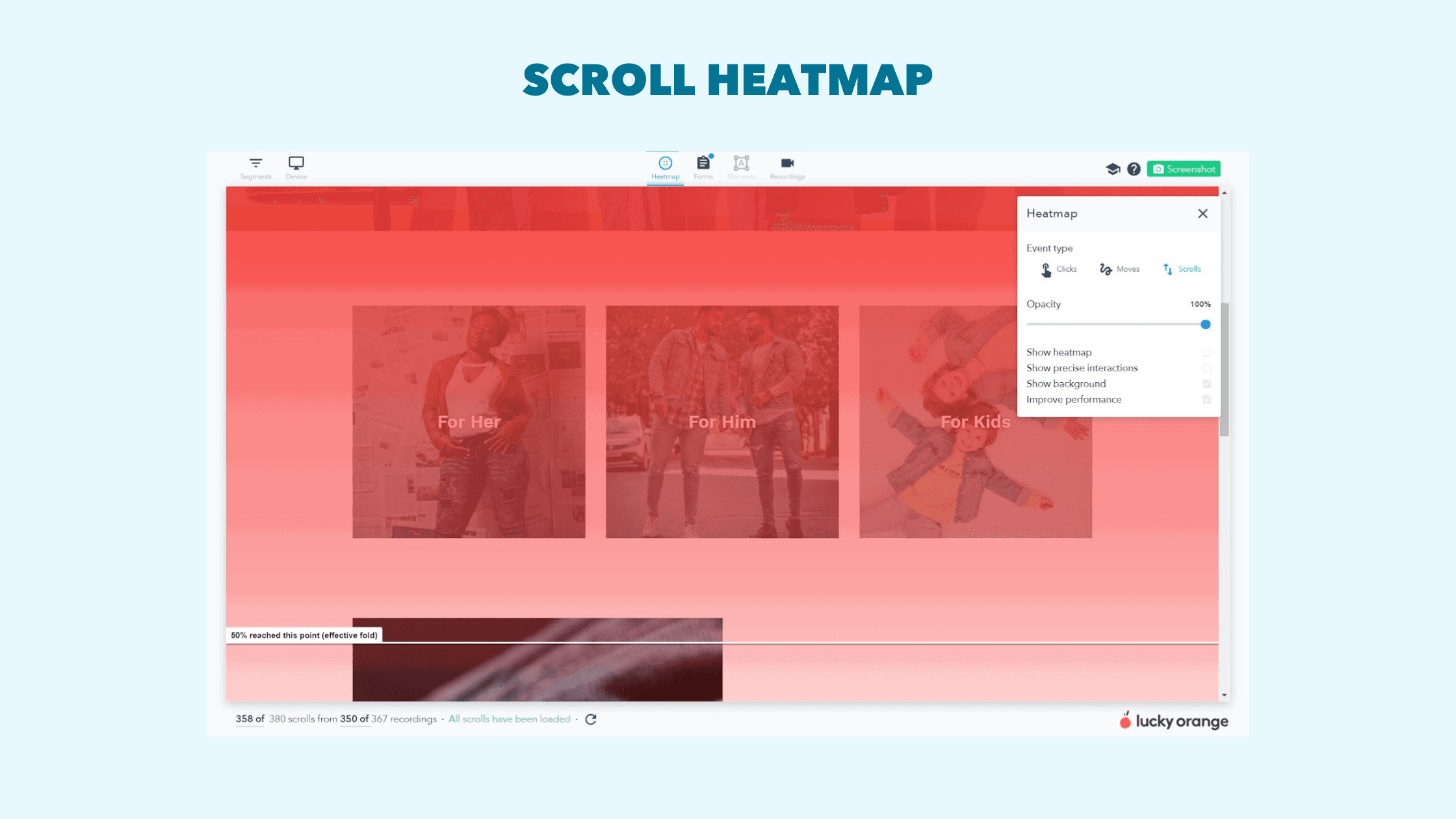 Lucky Orange Scroll Heatmap