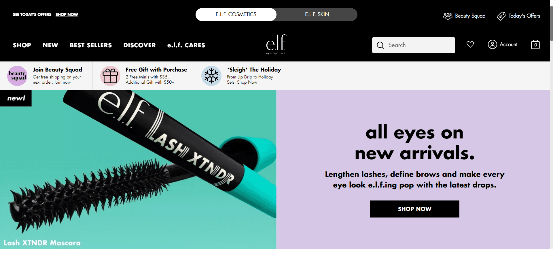 ELF Cosmetics CTA Button