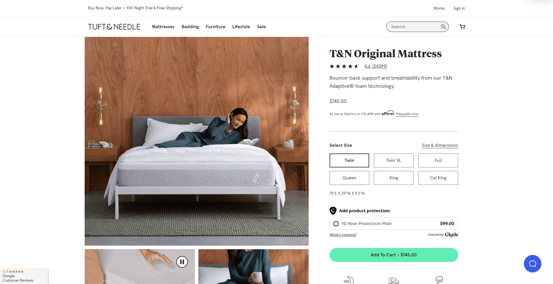 Tuft & Needle Checkout Process