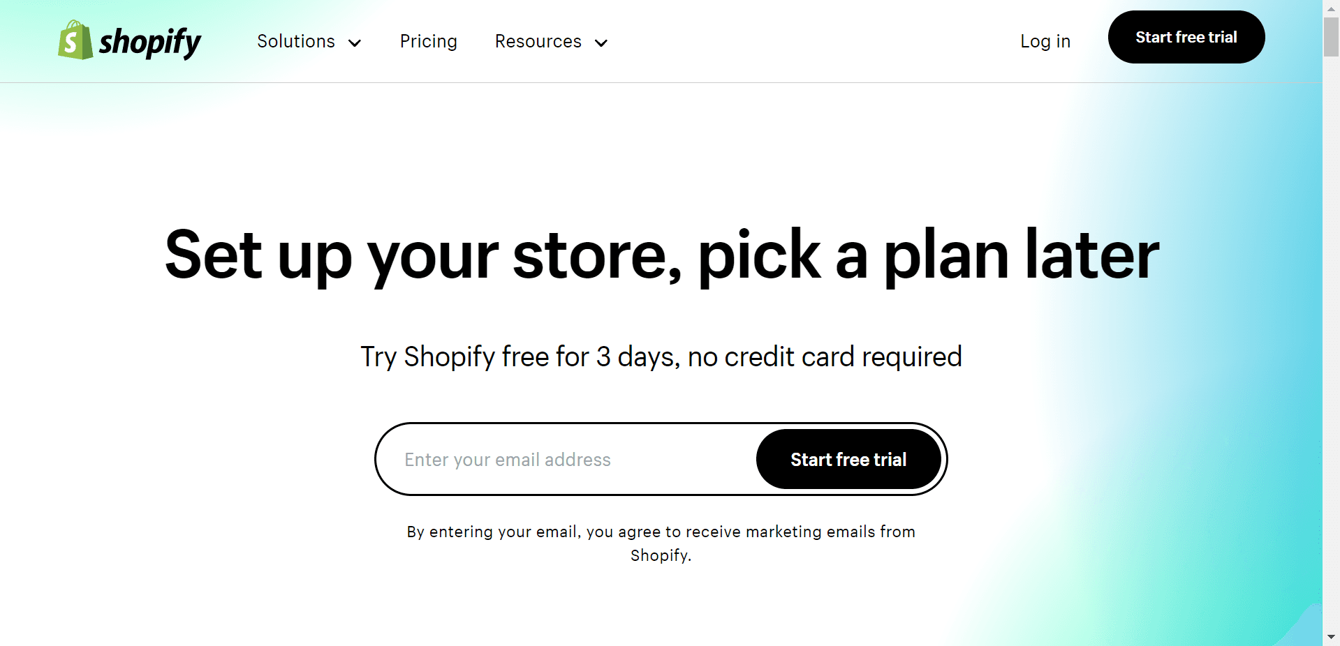 Shopify Home Page
