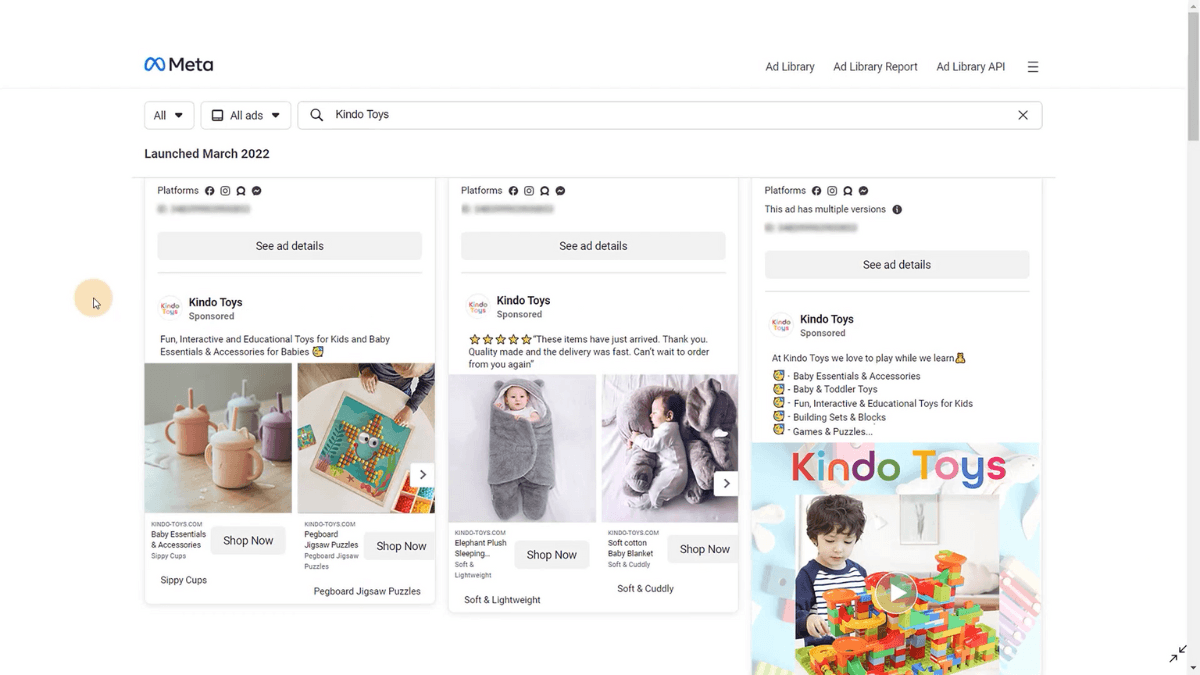 Kindo Toys Facebook Ads