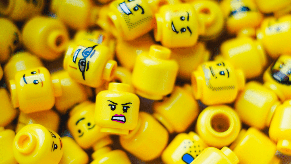 logo heads showing different emotions