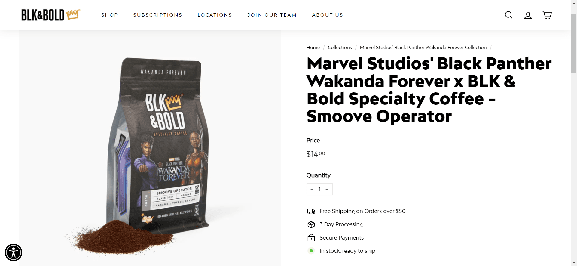 BLK & BOLD Wakanda Coffee
