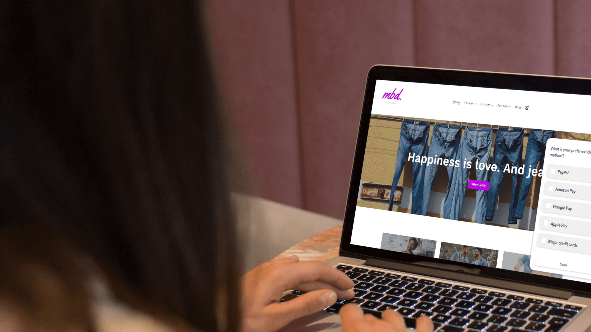 shopping online for denim